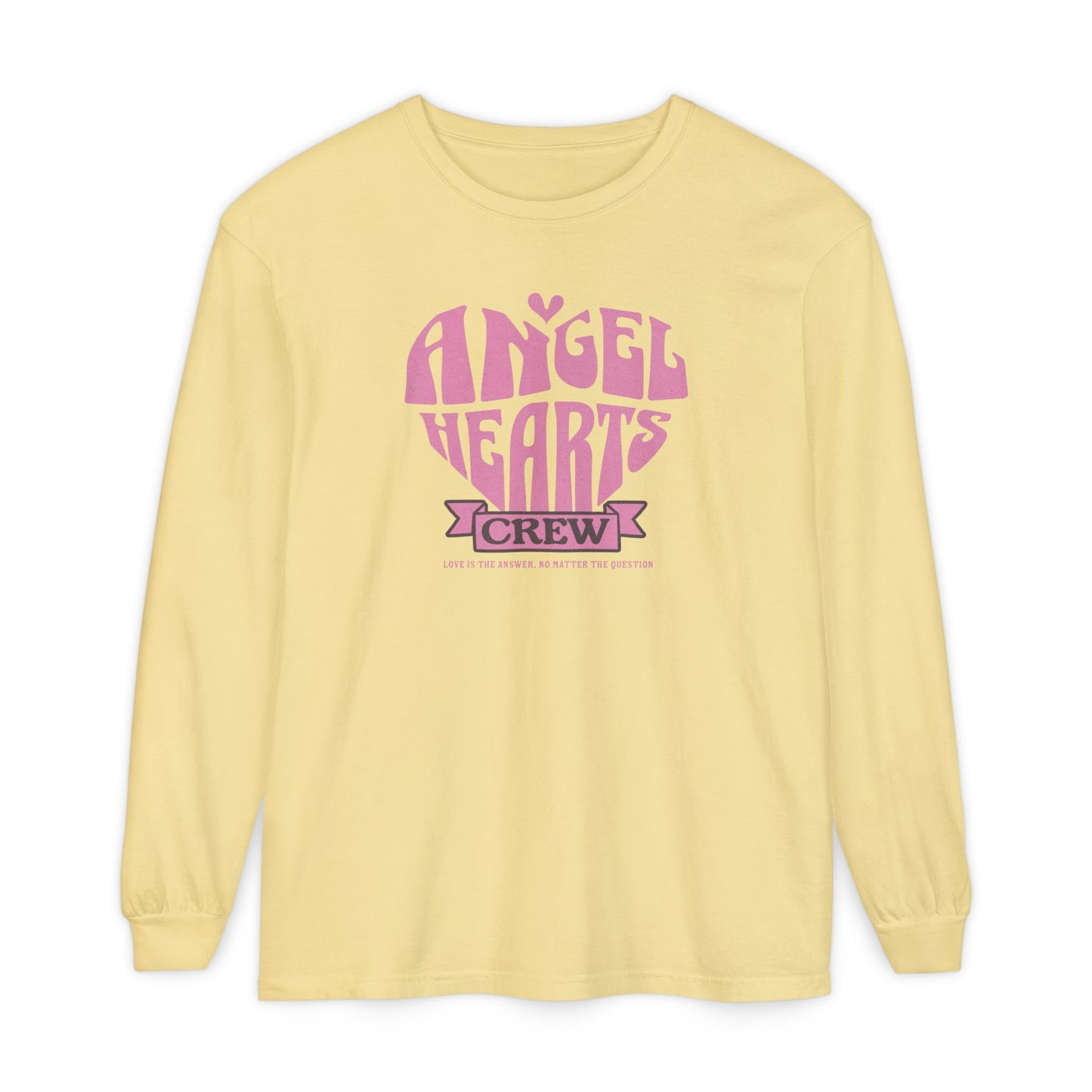 Unisex Long Sleeve T-Shirt with Angel Hearts Design - Casual Wear, Gift for Friends, Birthday, Cozy Layering, Graphic Tee