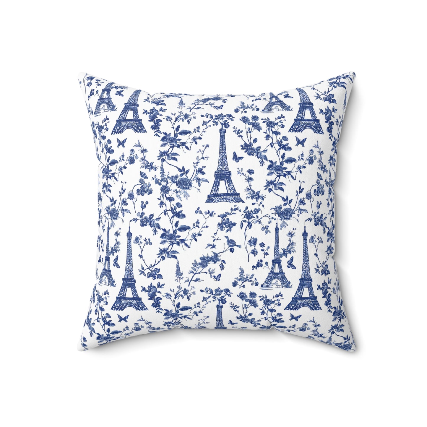 French Blue Eiffel Tower Pillow | Paris Toile de Jouy Cushion Cover | French Country Decor | Cottagecore Throw Pillow | Chic Home Gift