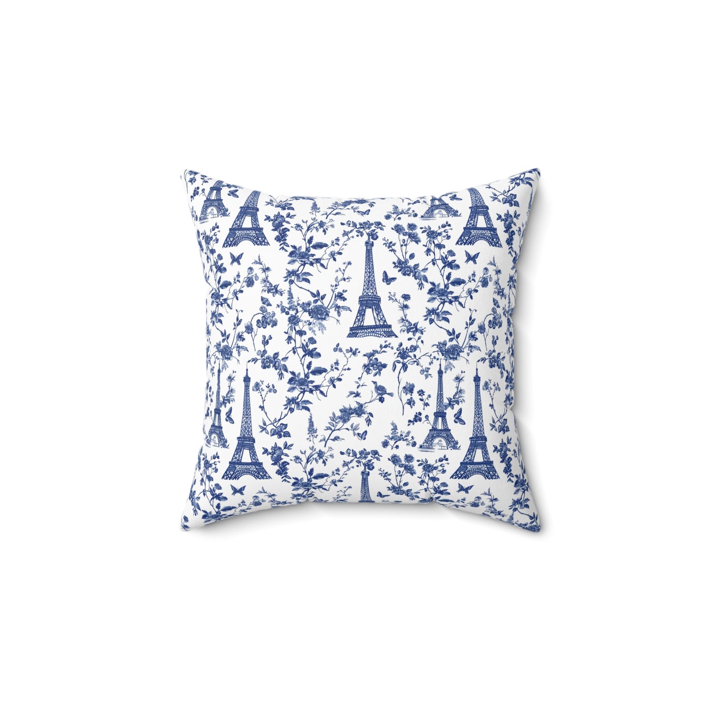 French Blue Eiffel Tower Pillow | Paris Toile de Jouy Cushion Cover | French Country Decor | Cottagecore Throw Pillow | Chic Home Gift