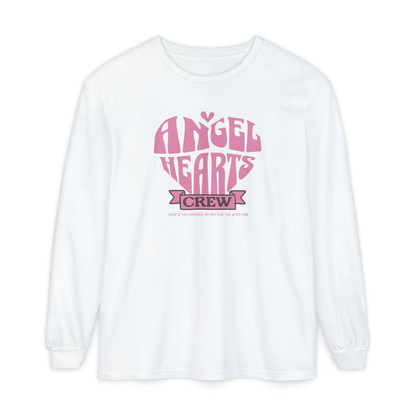 Unisex Long Sleeve T-Shirt with Angel Hearts Design - Casual Wear, Gift for Friends, Birthday, Cozy Layering, Graphic Tee