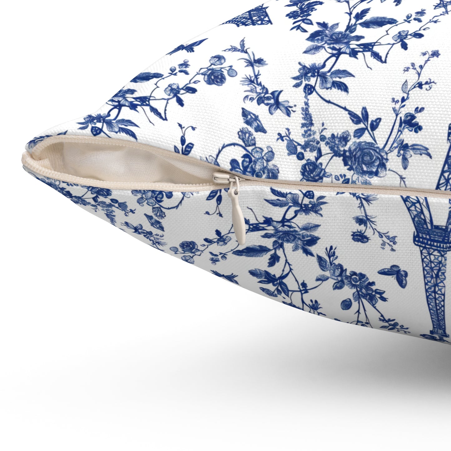 French Blue Eiffel Tower Pillow | Paris Toile de Jouy Cushion Cover | French Country Decor | Cottagecore Throw Pillow | Chic Home Gift
