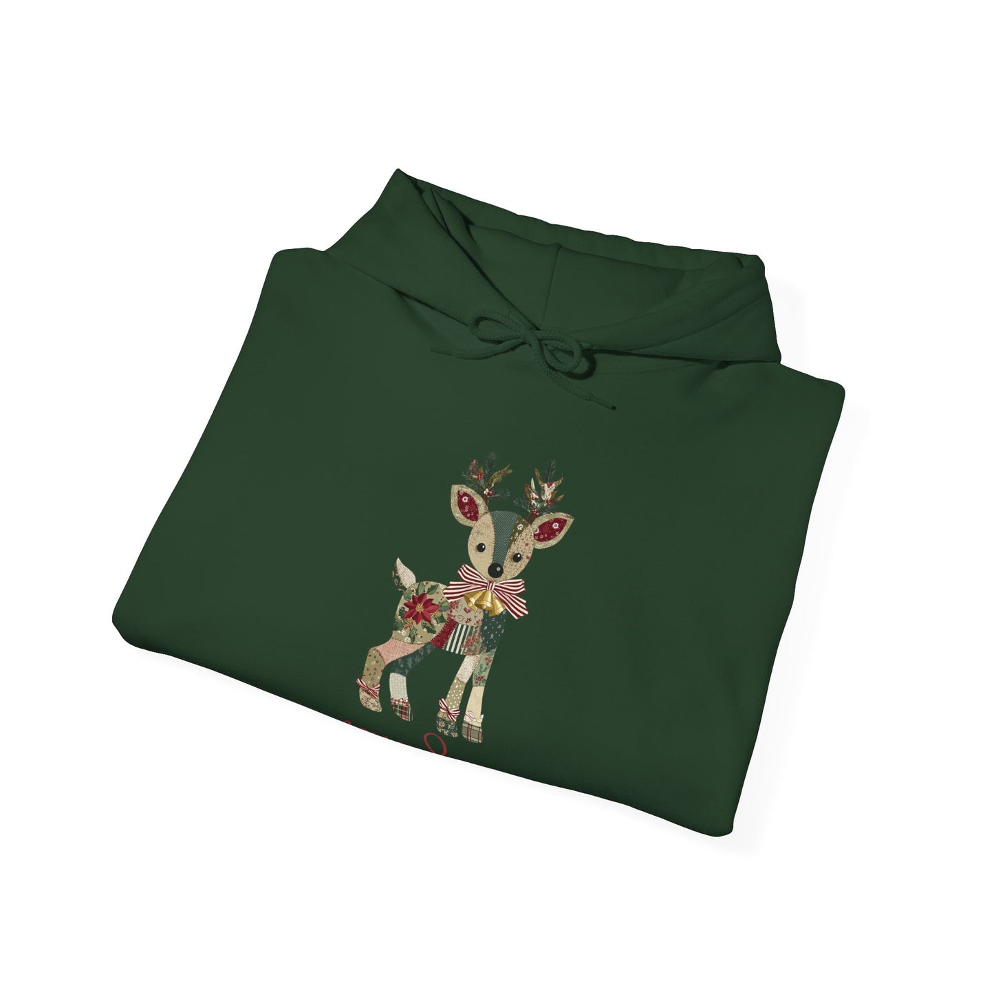 Festive Reindeer Hooded Sweatshirt | Christmas Gift, Cozy Hoodie, Holiday Sweater, Unisex Pullover, Winter Apparel