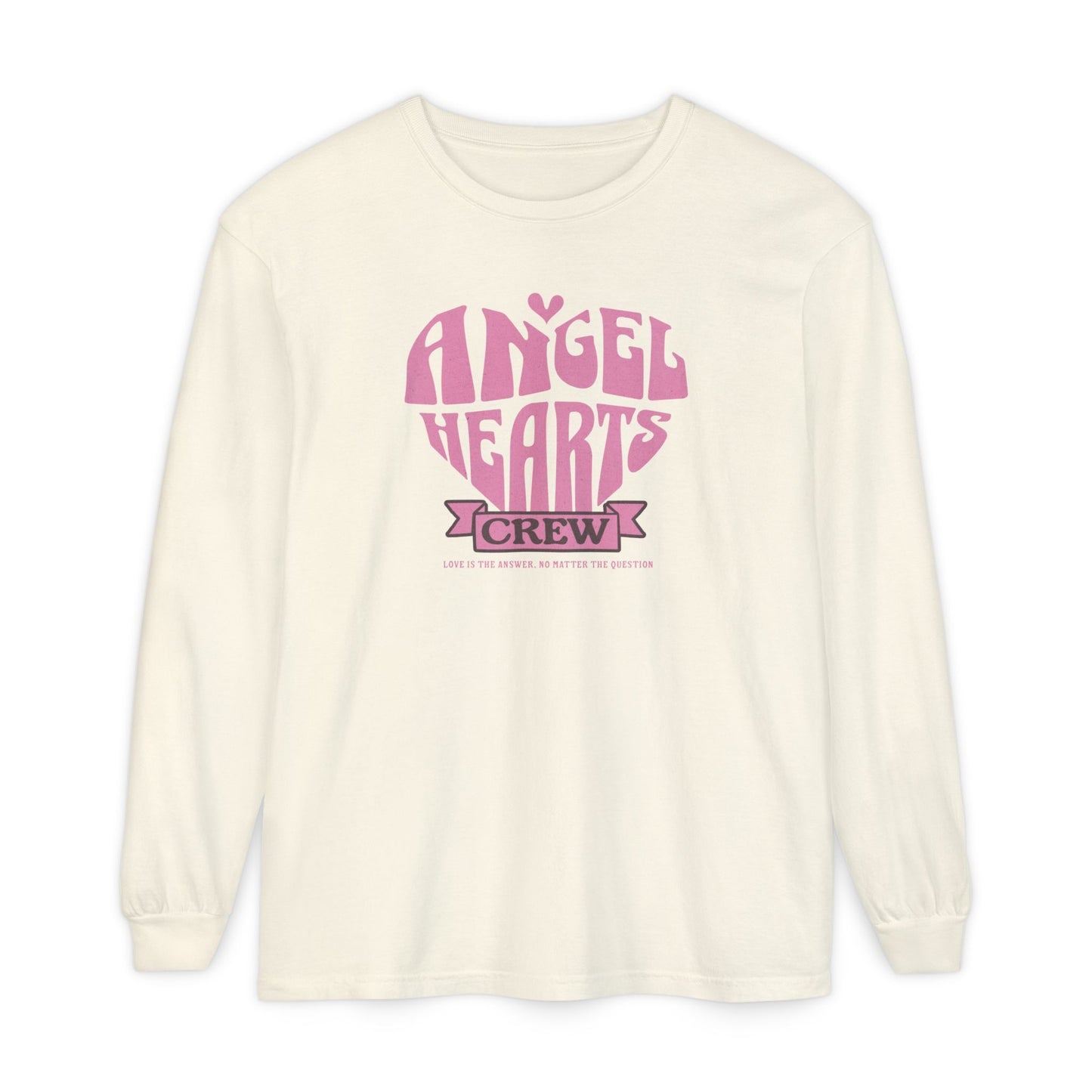 Unisex Long Sleeve T-Shirt with Angel Hearts Design - Casual Wear, Gift for Friends, Birthday, Cozy Layering, Graphic Tee