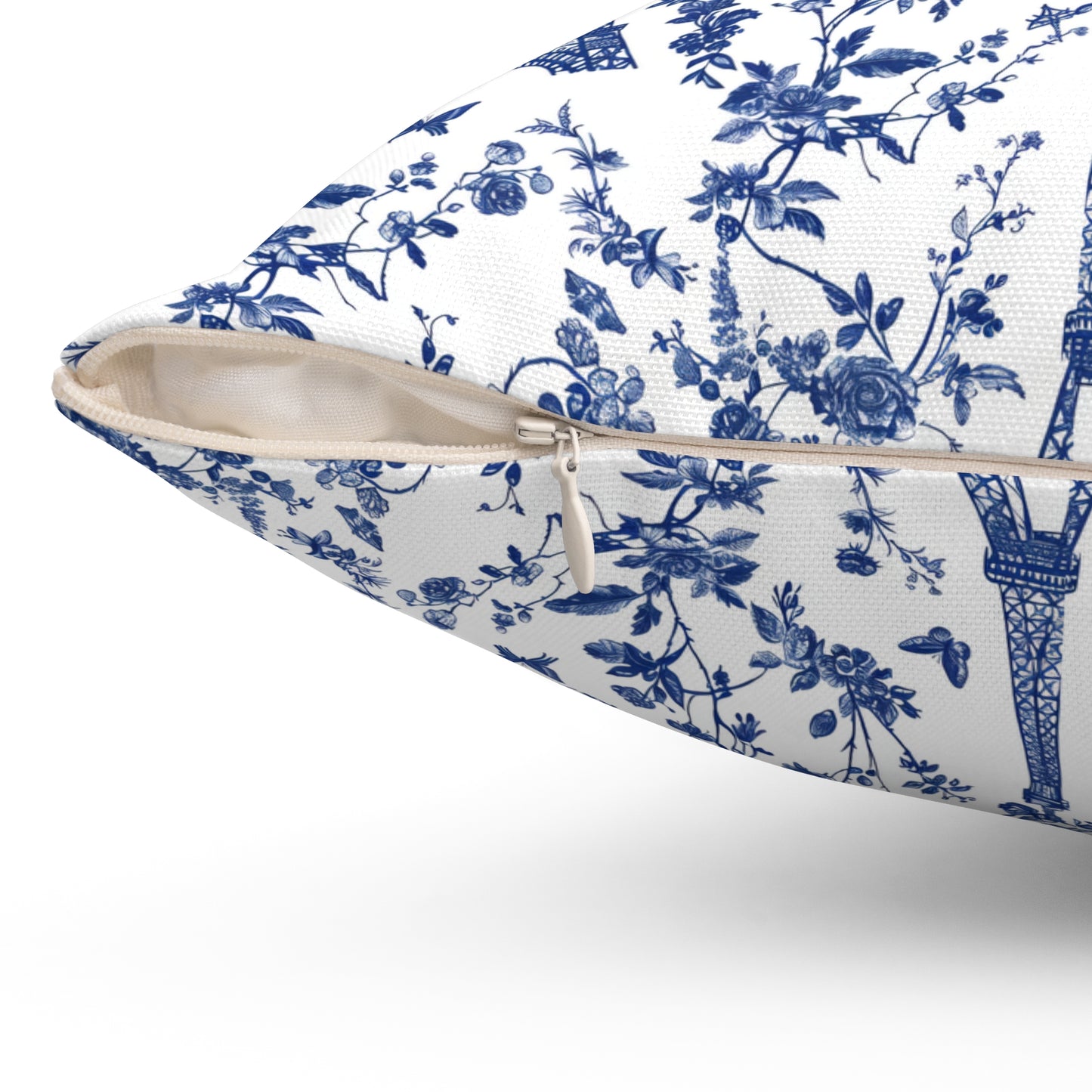 French Blue Eiffel Tower Pillow | Paris Toile de Jouy Cushion Cover | French Country Decor | Cottagecore Throw Pillow | Chic Home Gift