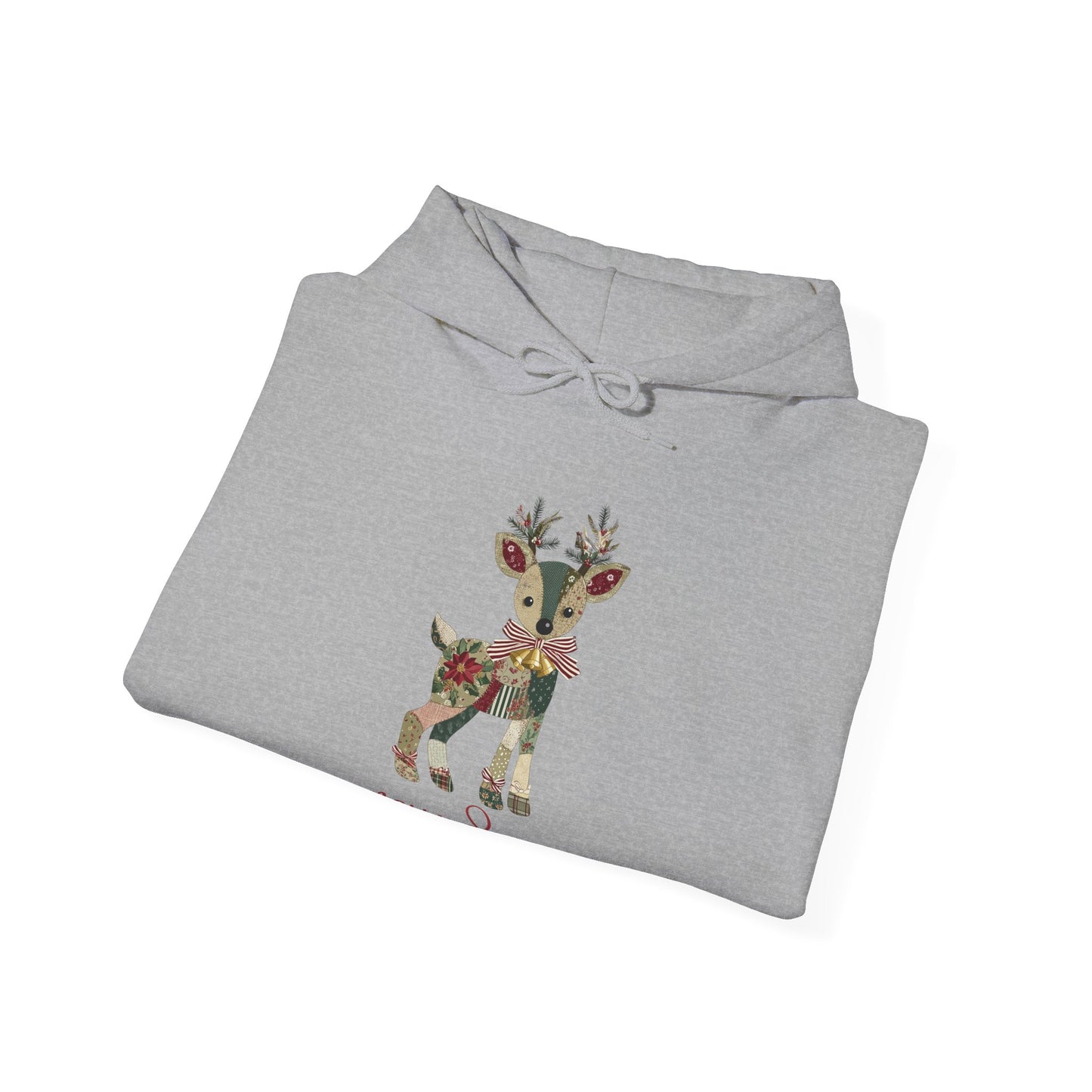 Festive Reindeer Hooded Sweatshirt | Christmas Gift, Cozy Hoodie, Holiday Sweater, Unisex Pullover, Winter Apparel