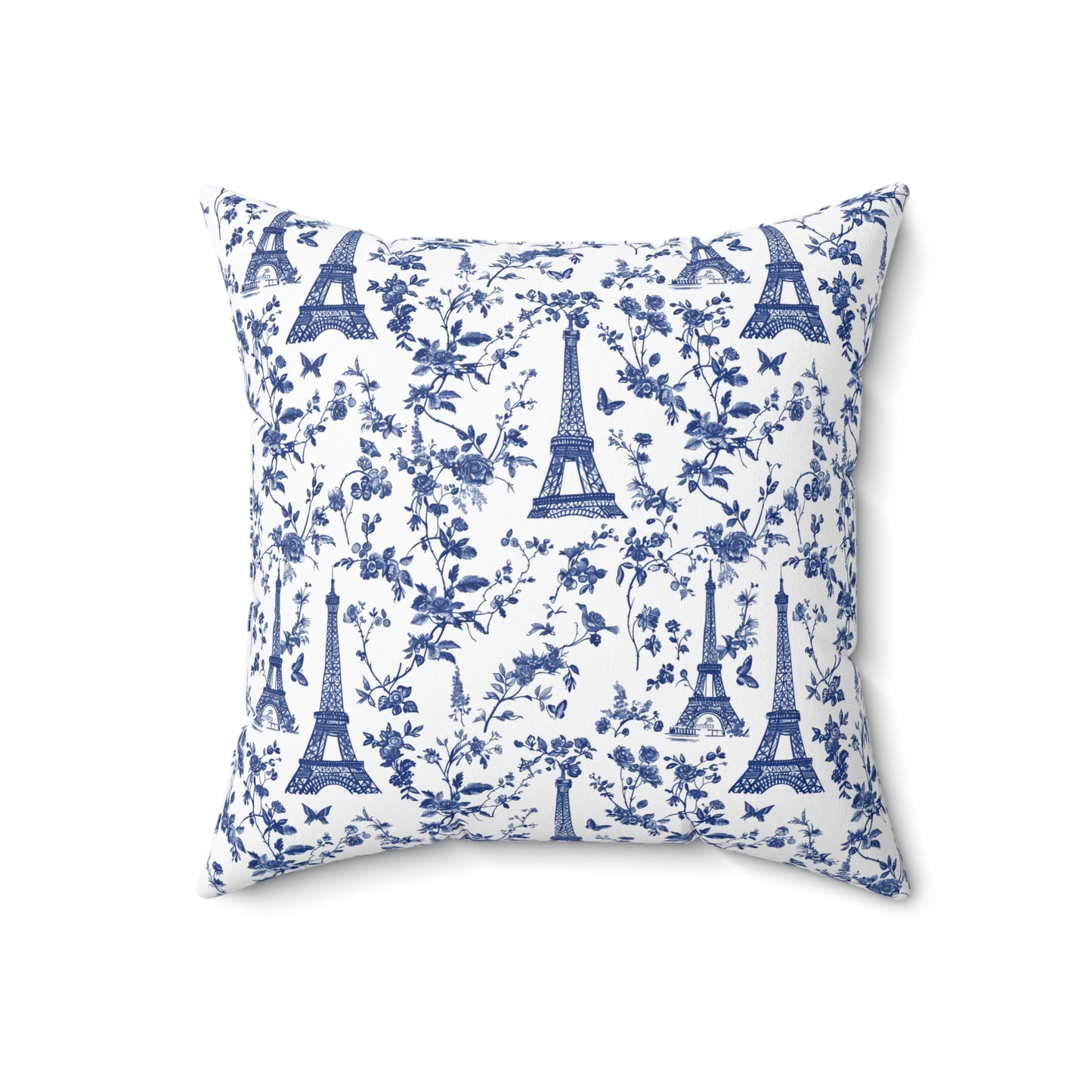 French Blue Eiffel Tower Pillow | Paris Toile de Jouy Cushion Cover | French Country Decor | Cottagecore Throw Pillow | Chic Home Gift