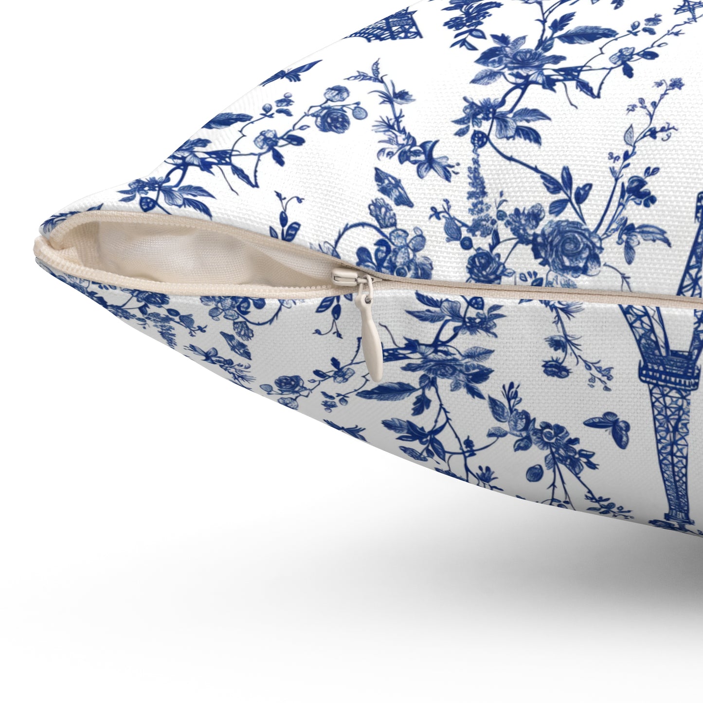 French Blue Eiffel Tower Pillow | Paris Toile de Jouy Cushion Cover | French Country Decor | Cottagecore Throw Pillow | Chic Home Gift