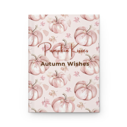 Autumn-Themed Hardcover Journal with Pumpkin Design, Seasonal Notes, Fall Gift, Writing Journal, Autumn Wishes