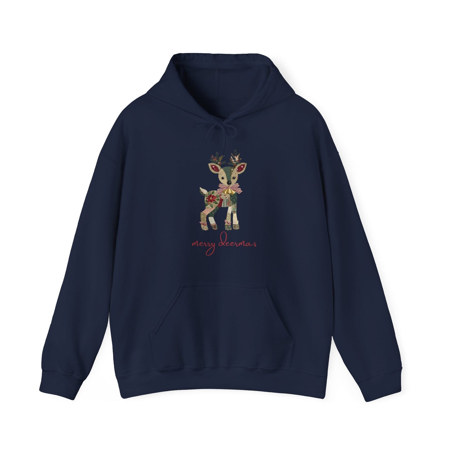 Festive Reindeer Hooded Sweatshirt | Christmas Gift, Cozy Hoodie, Holiday Sweater, Unisex Pullover, Winter Apparel