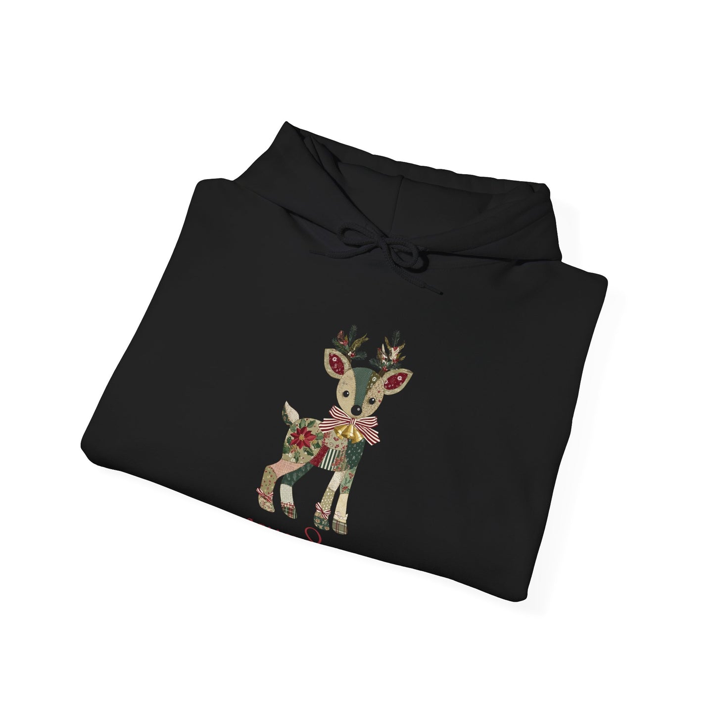 Festive Reindeer Hooded Sweatshirt | Christmas Gift, Cozy Hoodie, Holiday Sweater, Unisex Pullover, Winter Apparel