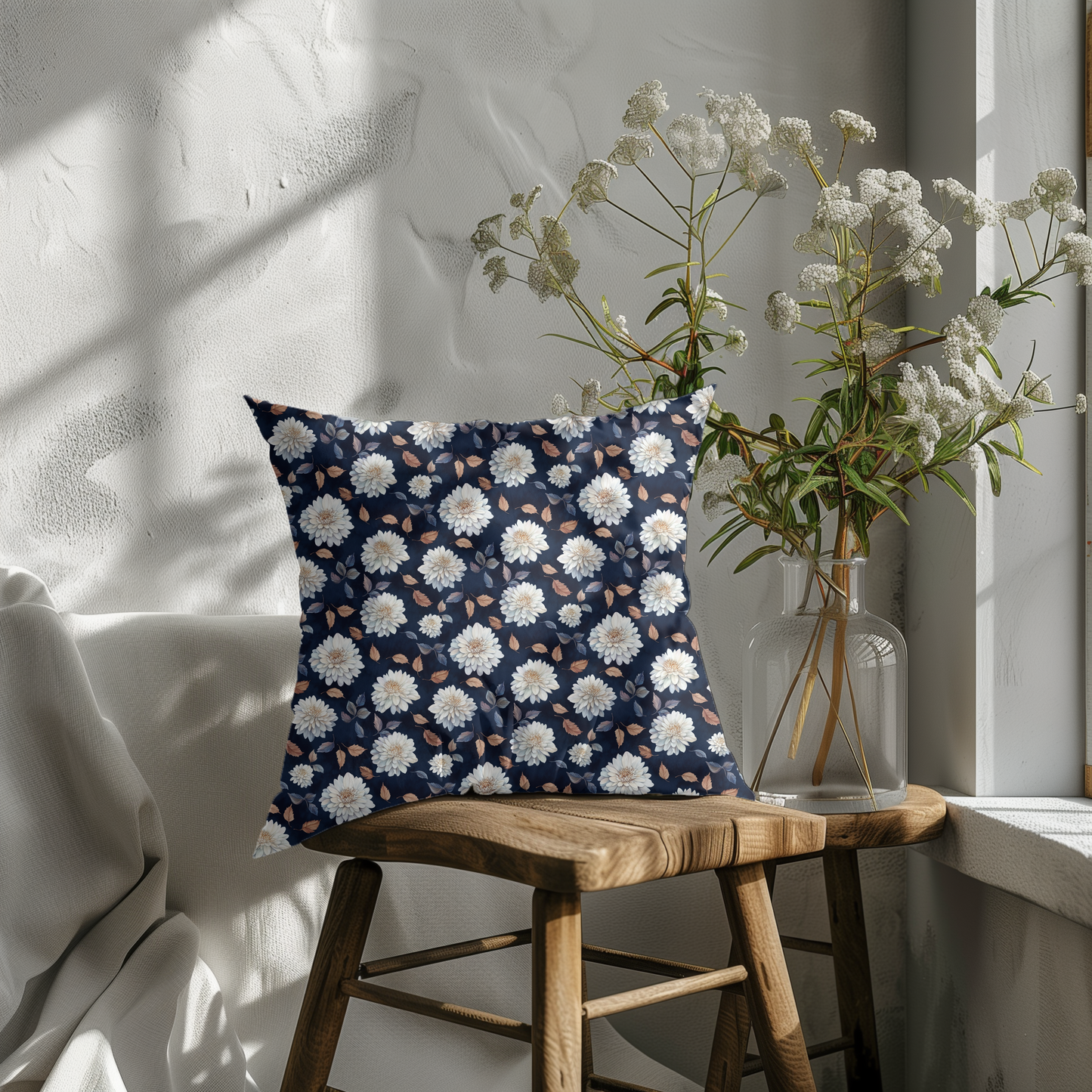 Floral Pattern Decorative Pillow | Cozy Home Accent, Gifts for Her, Spring Decor, Couch Cushion, Boho Chic