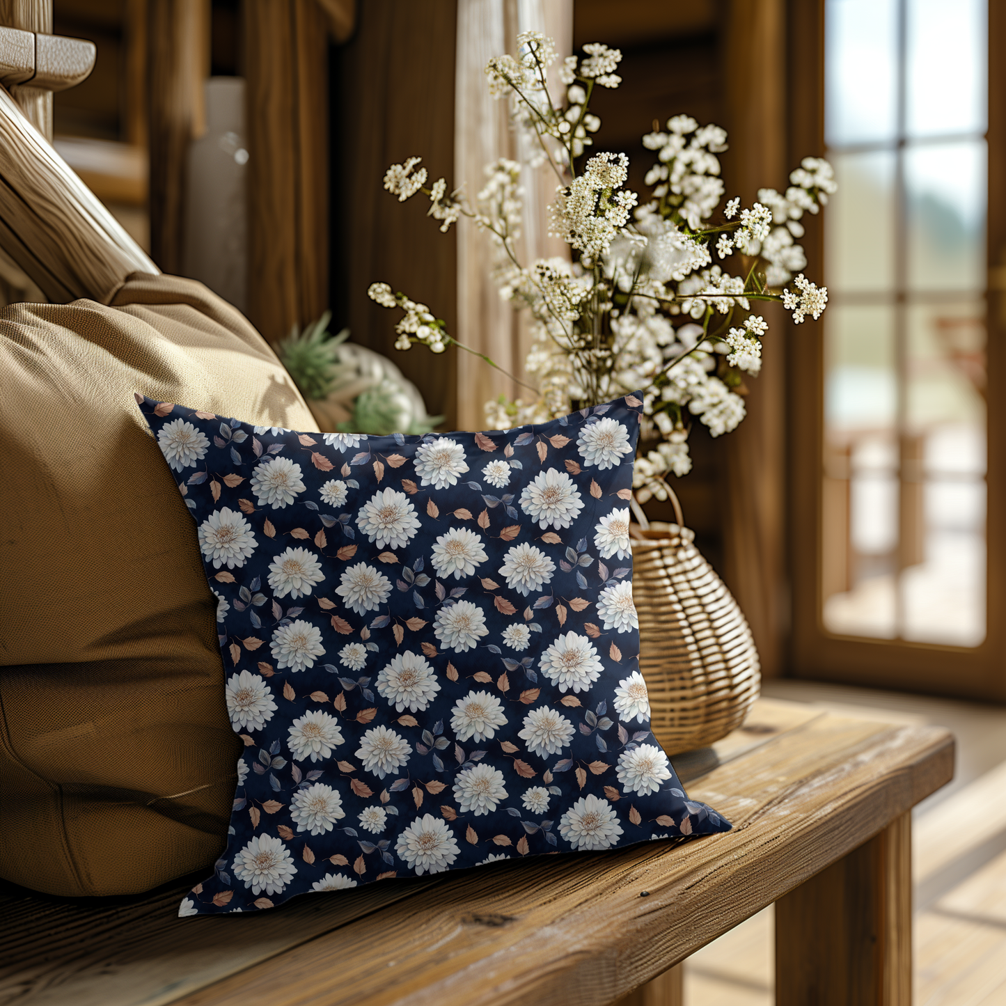 Floral Pattern Decorative Pillow | Cozy Home Accent, Gifts for Her, Spring Decor, Couch Cushion, Boho Chic