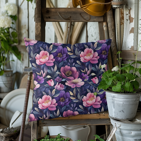 Floral Decorative Pillow - Cozy Floral Cushion, Accent Throw Pillow, Home Decor, Flower Print Pillow, Grandma Gift, Living Room