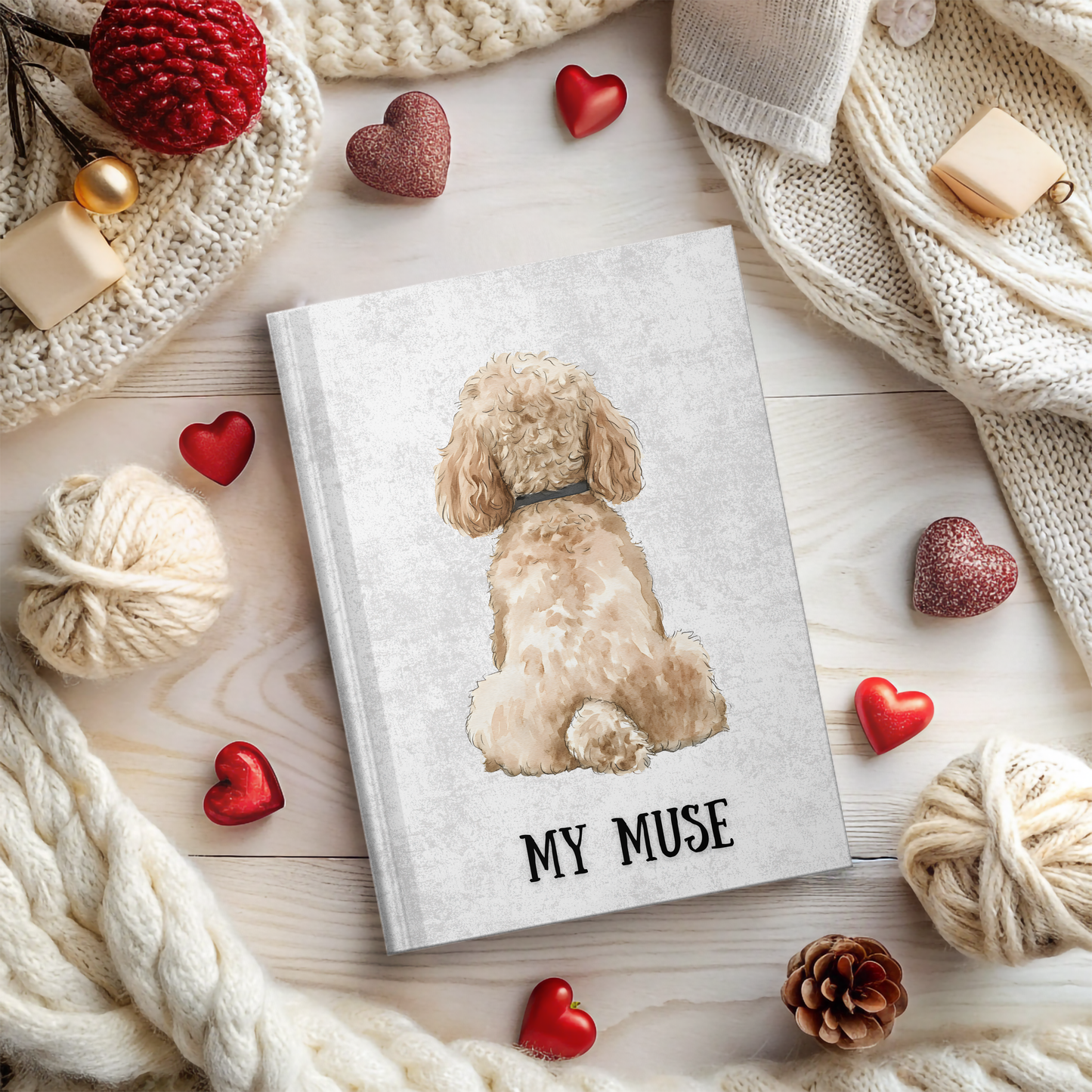 My Muse Dog Theme Hardcover Journal | Pet Lover Gift, Inspirational Notebook, Cute Writing Journal, Animal Lover Stationery